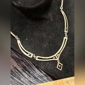 Onyx Inlay Alpaca Necklace made in Mexico